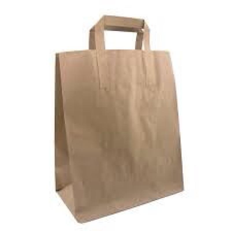 Large Brown Paper Bag | Brown Takeaway Bags - 225 pc