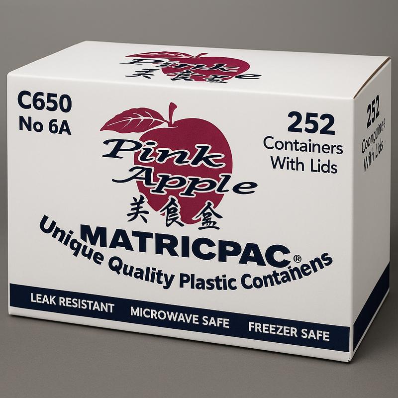 Pink Apple C 650 - 252 Plastic Containers with lids