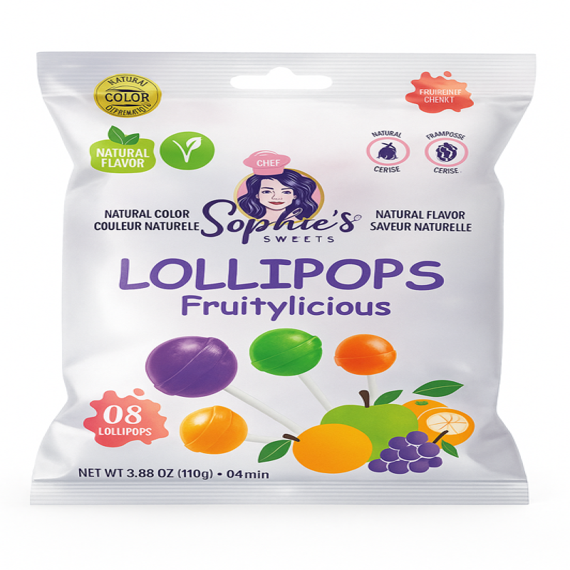 Sophie Lollipops Fruitylicious 8 pc/pack- Pack of 24
